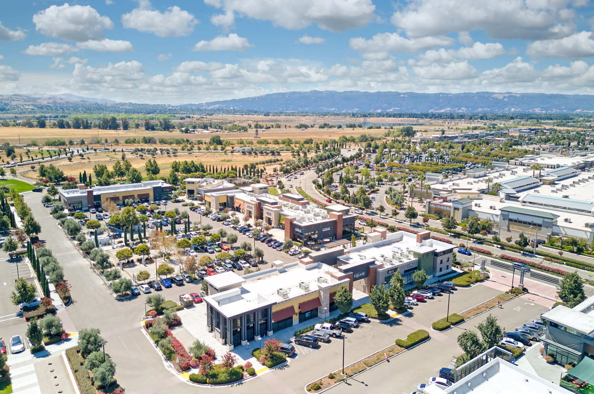Aerial view of Republic Square and Livermore Outlets